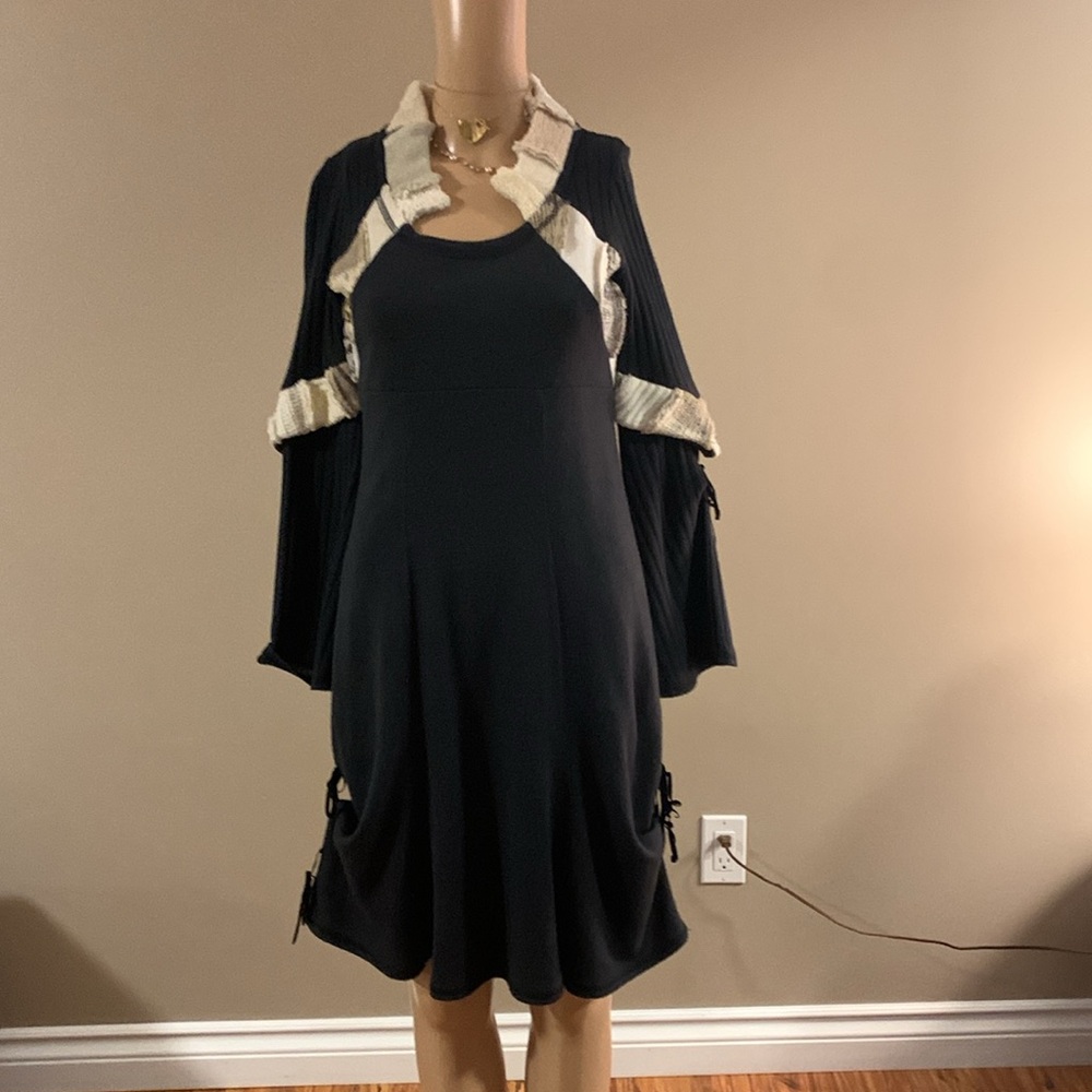 Myco Anna Black Wool Blend Dress Size Small